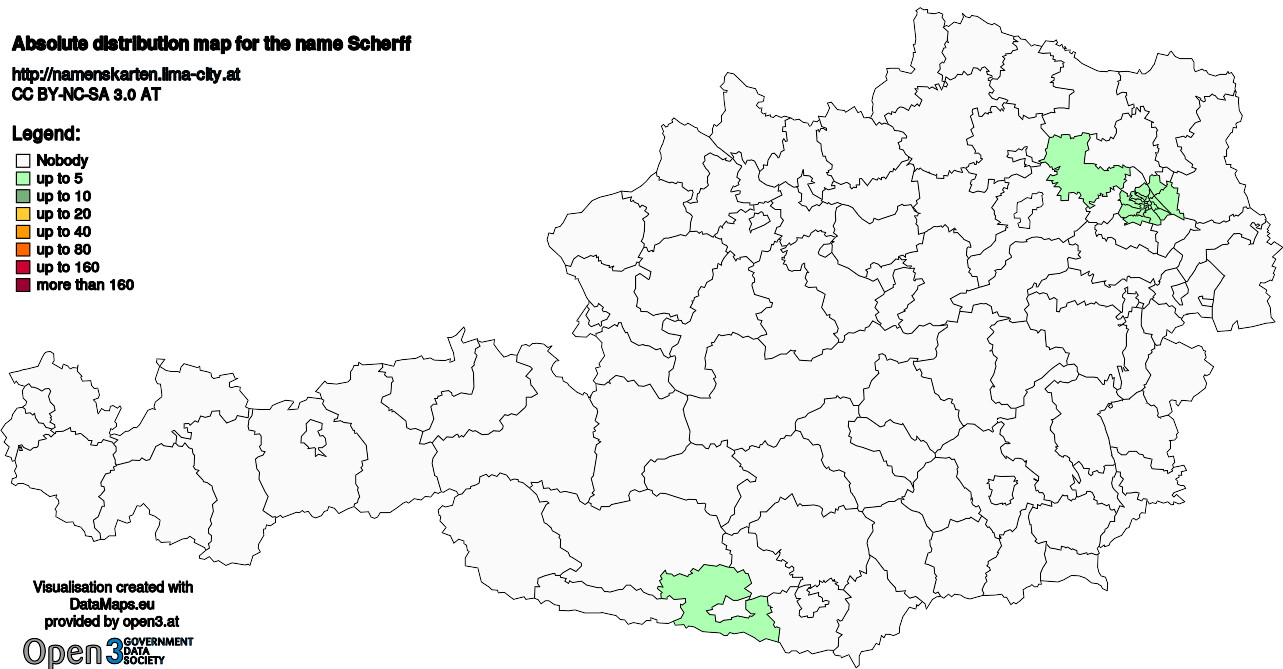 Absolute Distribution maps for surname Scherff