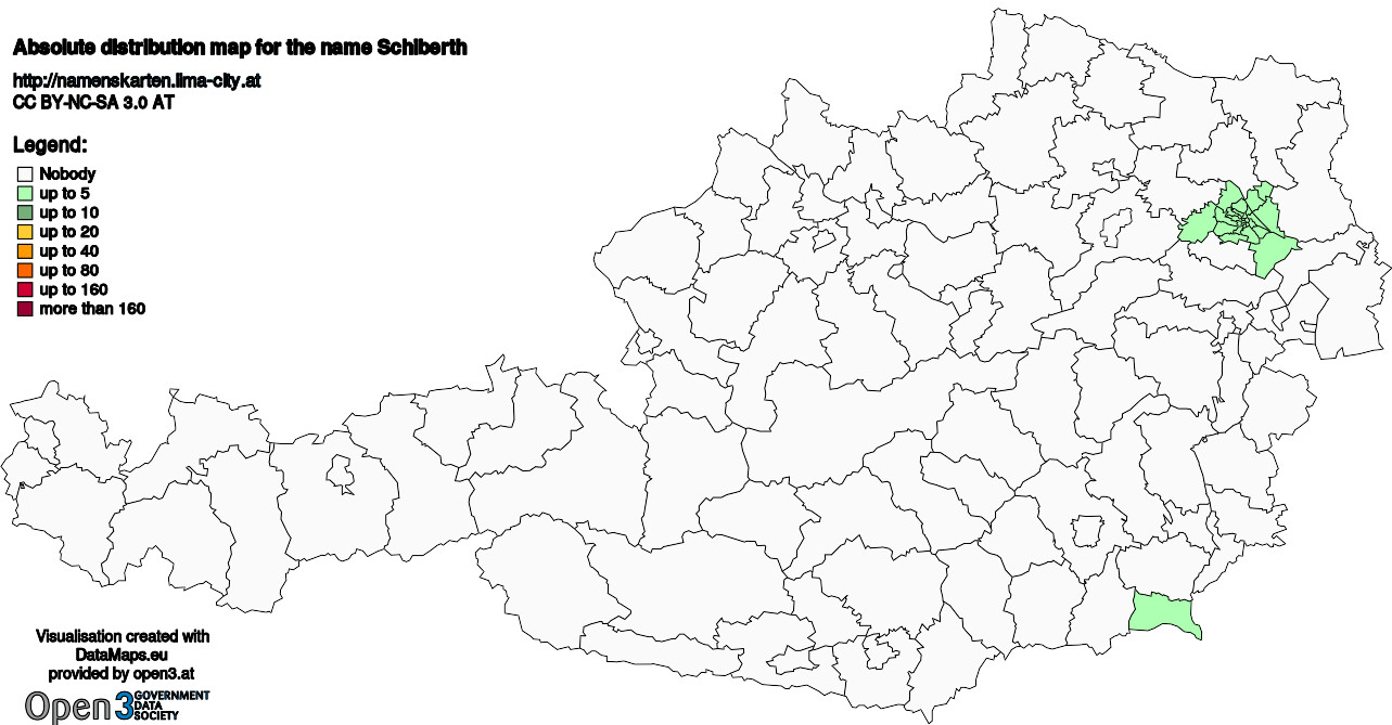 Absolute Distribution maps for surname Schiberth