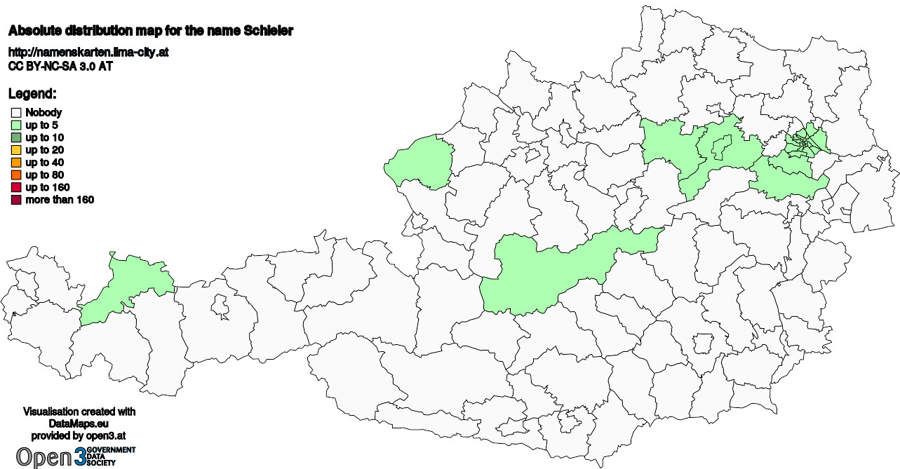 Absolute Distribution maps for surname Schieler