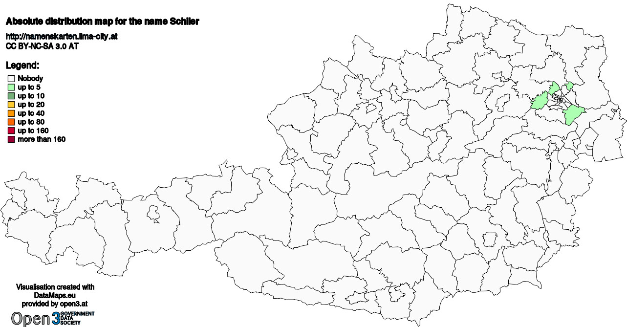 Absolute Distribution maps for surname Schiler