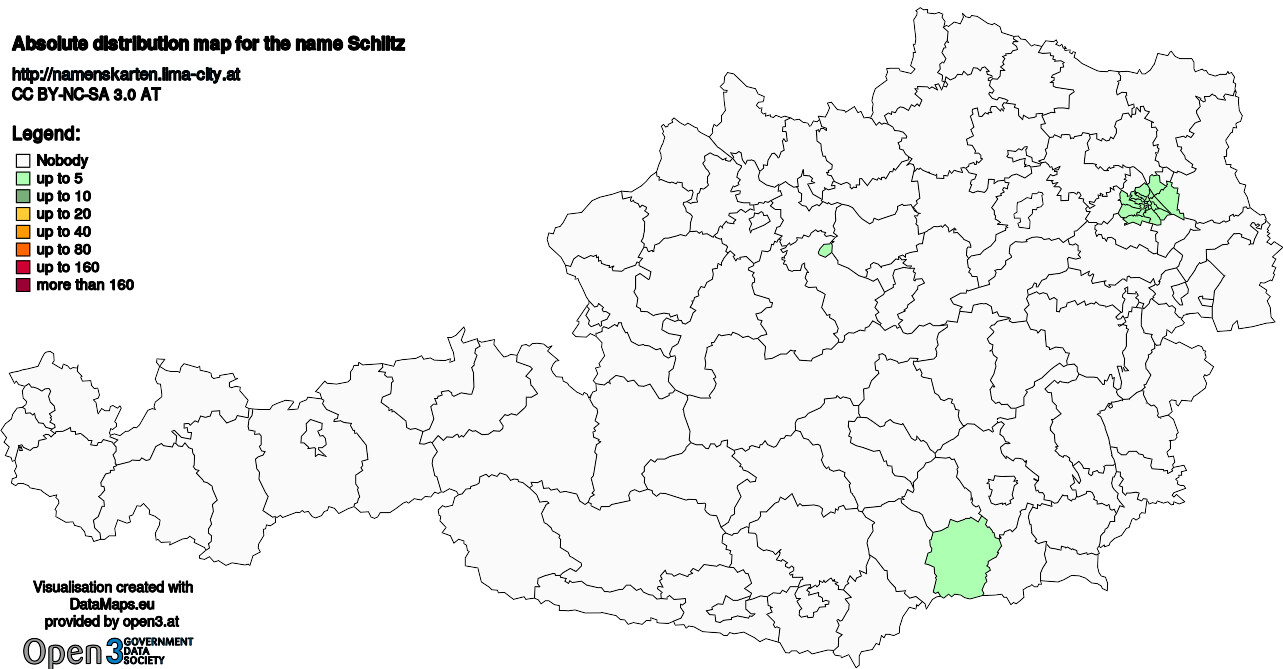 Absolute Distribution maps for surname Schiltz