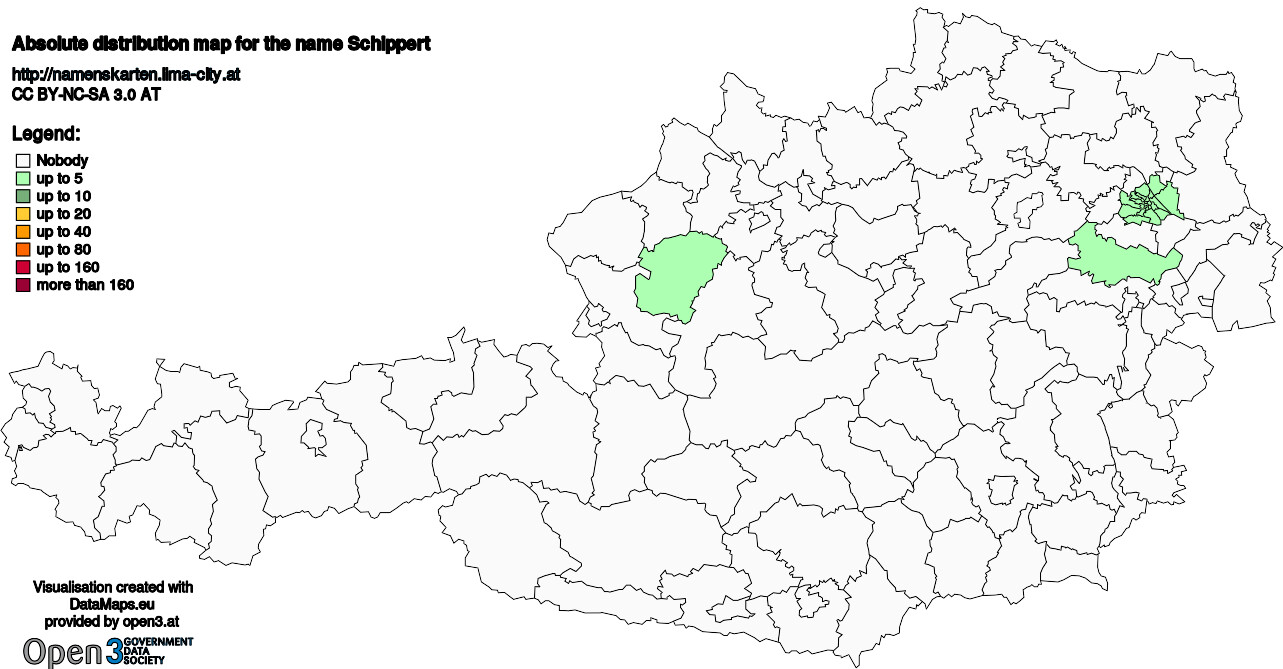 Absolute Distribution maps for surname Schippert