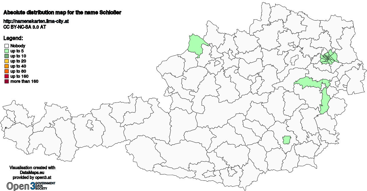 Absolute Distribution maps for surname Schloßer