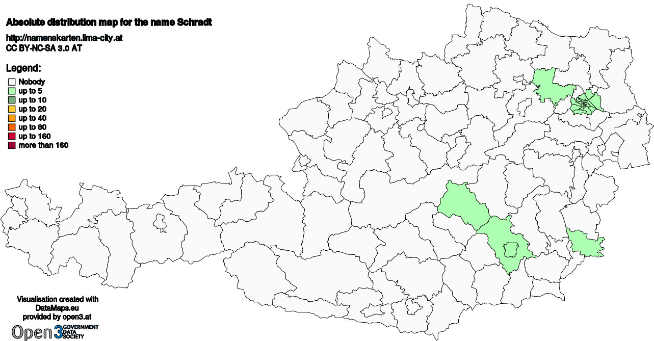 Absolute Distribution maps for surname Schradt