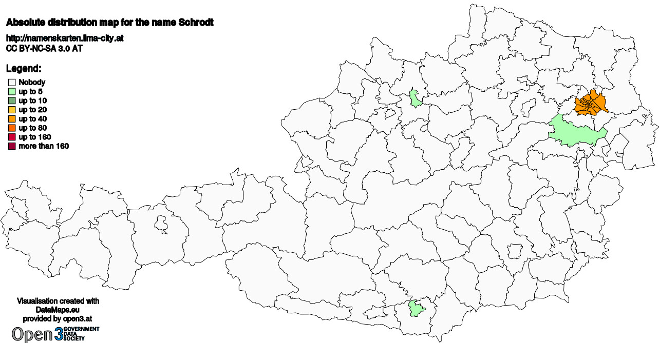 Absolute Distribution maps for surname Schrodt