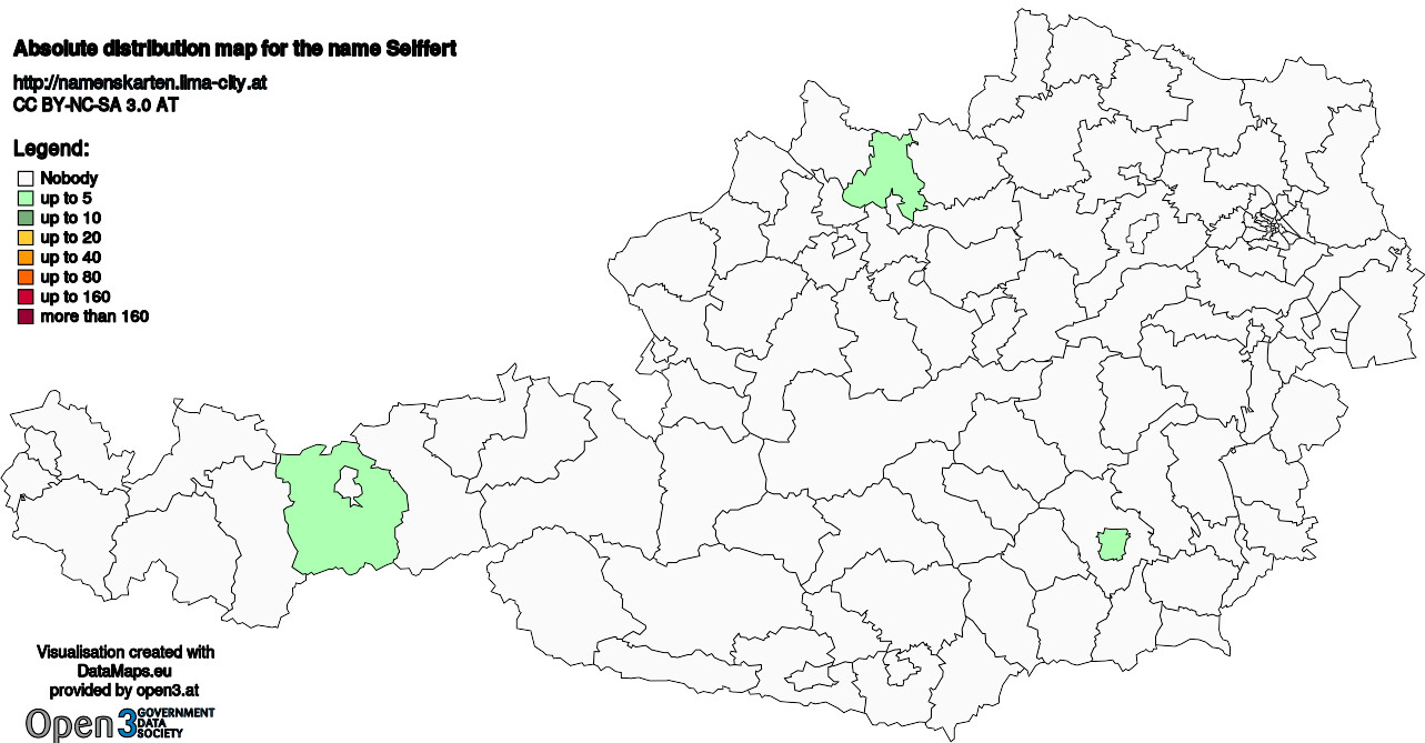 Absolute Distribution maps for surname Seiffert