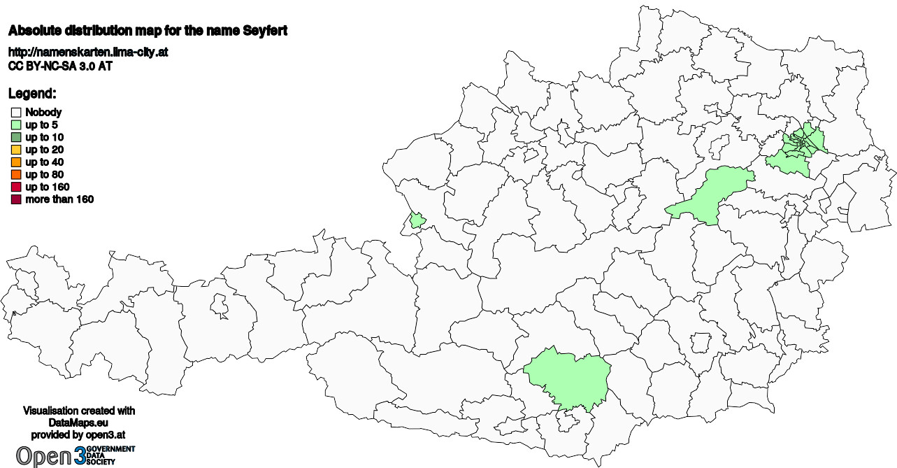 Absolute Distribution maps for surname Seyfert