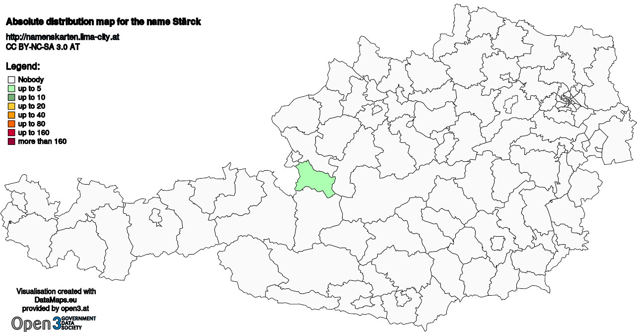 Absolute Distribution maps for surname Stärck