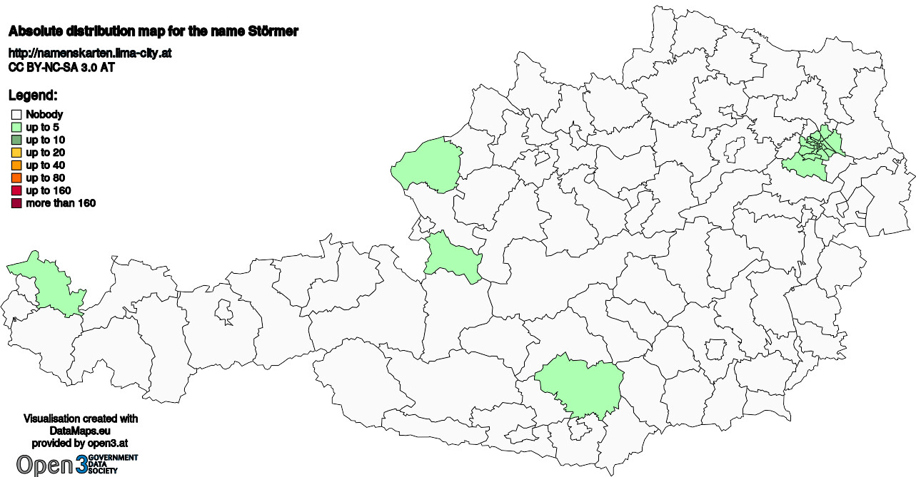 Absolute Distribution maps for surname Störmer