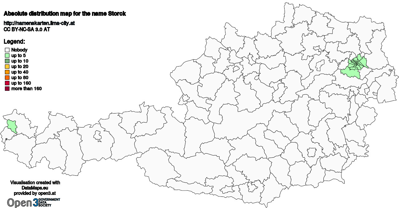 Absolute Distribution maps for surname Storck