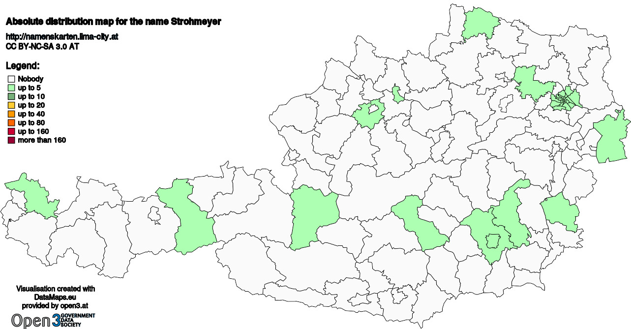 Absolute Distribution maps for surname Strohmeyer