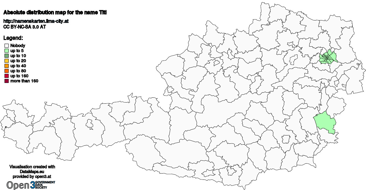 Absolute Distribution maps for surname Titl