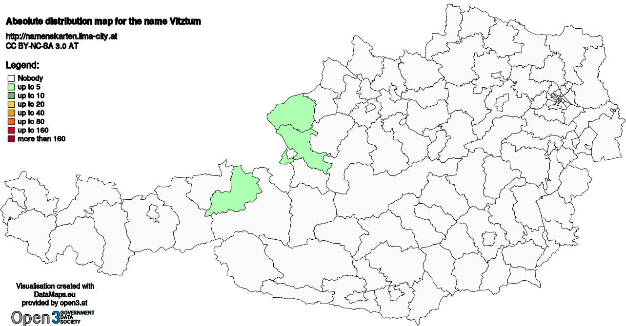 Absolute Distribution maps for surname Vitztum