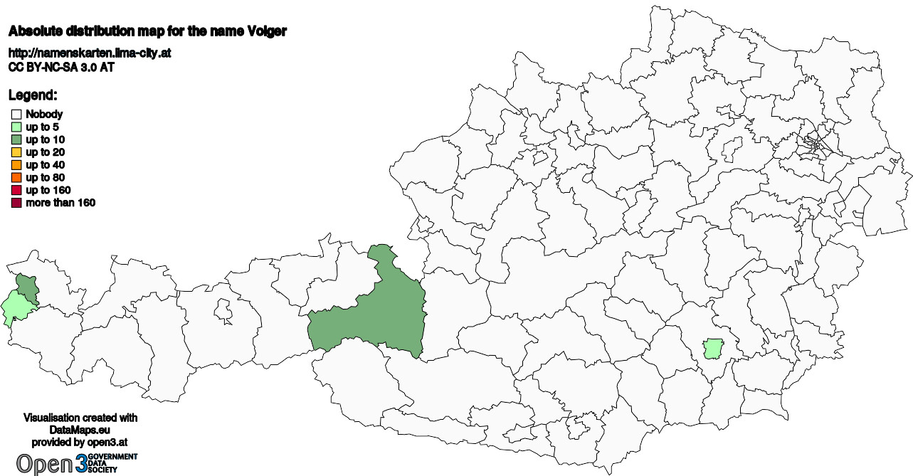 Absolute Distribution maps for surname Volger