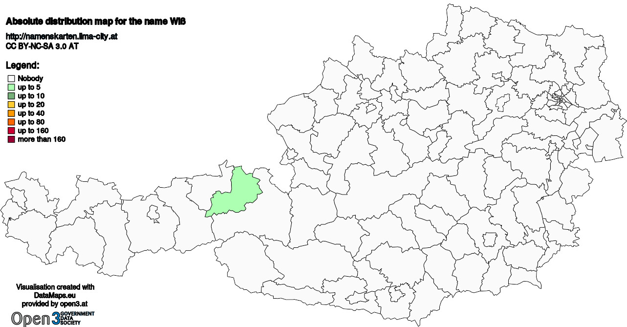 Absolute Distribution maps for surname Wiß