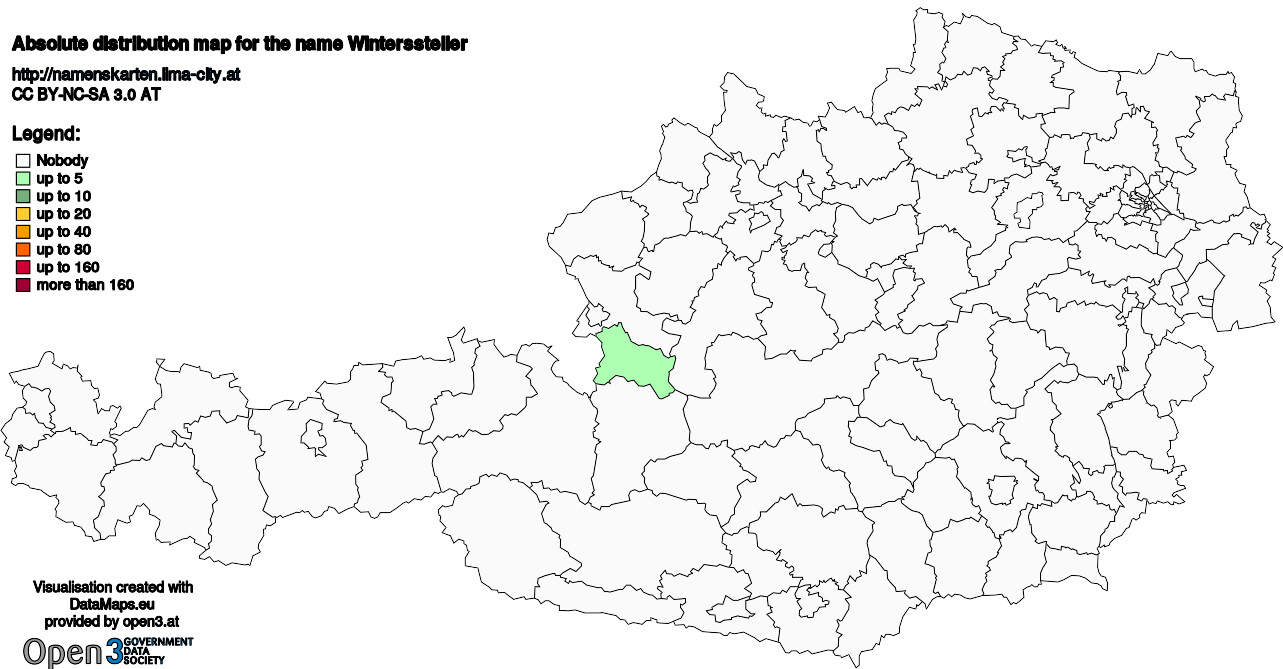 Absolute Distribution maps for surname Winterssteller