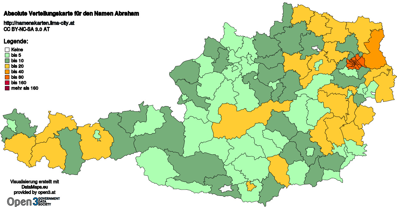 Absolute Verteilungskarten Nachnamen Abraham
