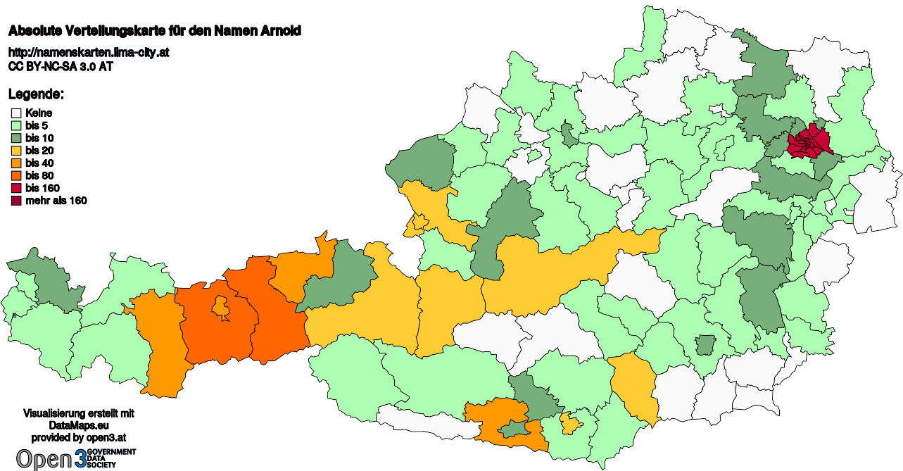 Absolute Verteilungskarten Nachnamen Arnold