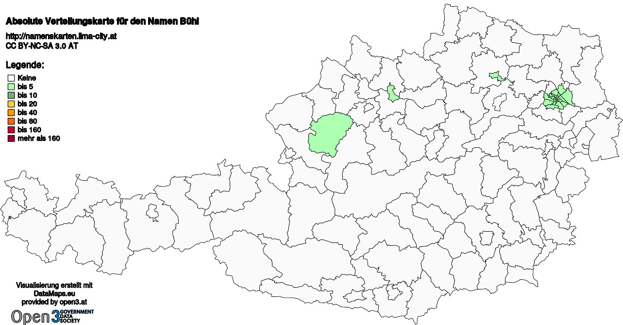 Absolute Verteilungskarten Nachnamen Bühl