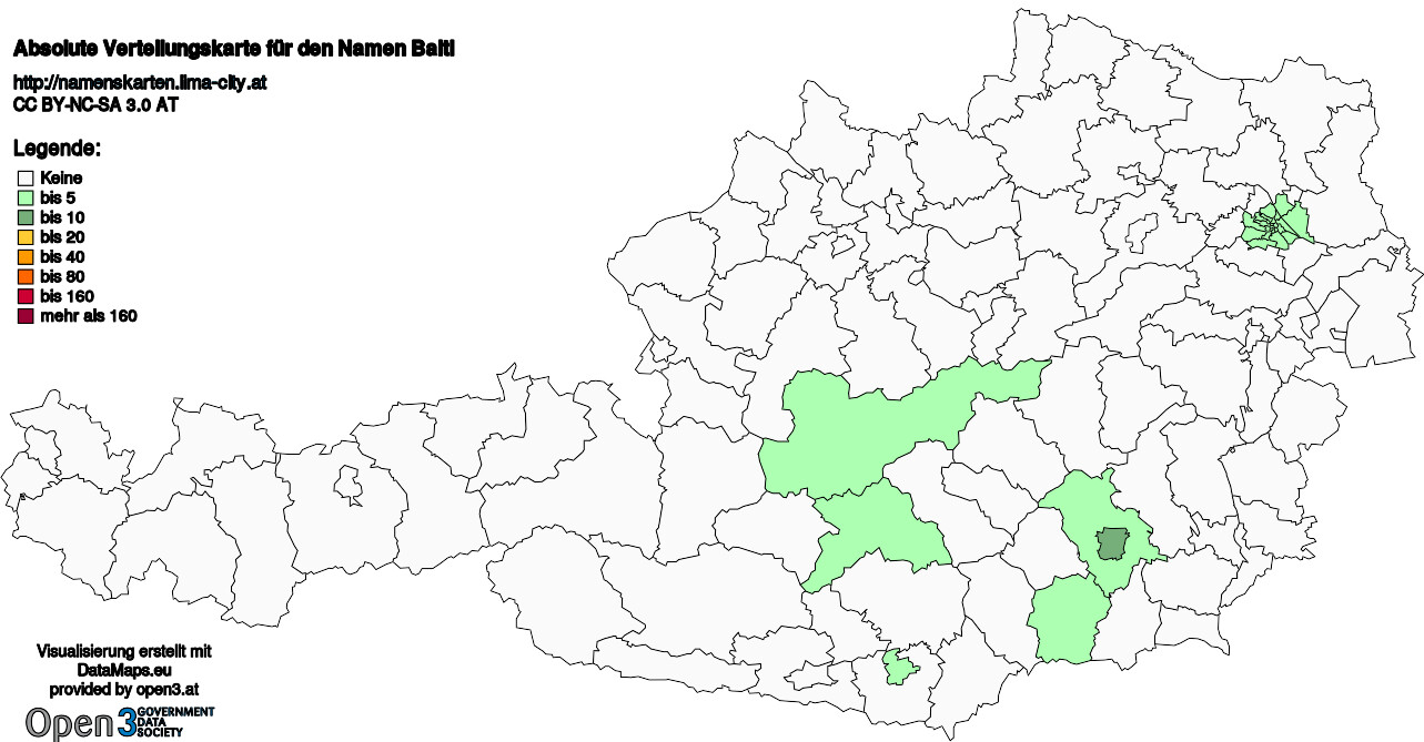 Absolute Verteilungskarten Nachnamen Baltl