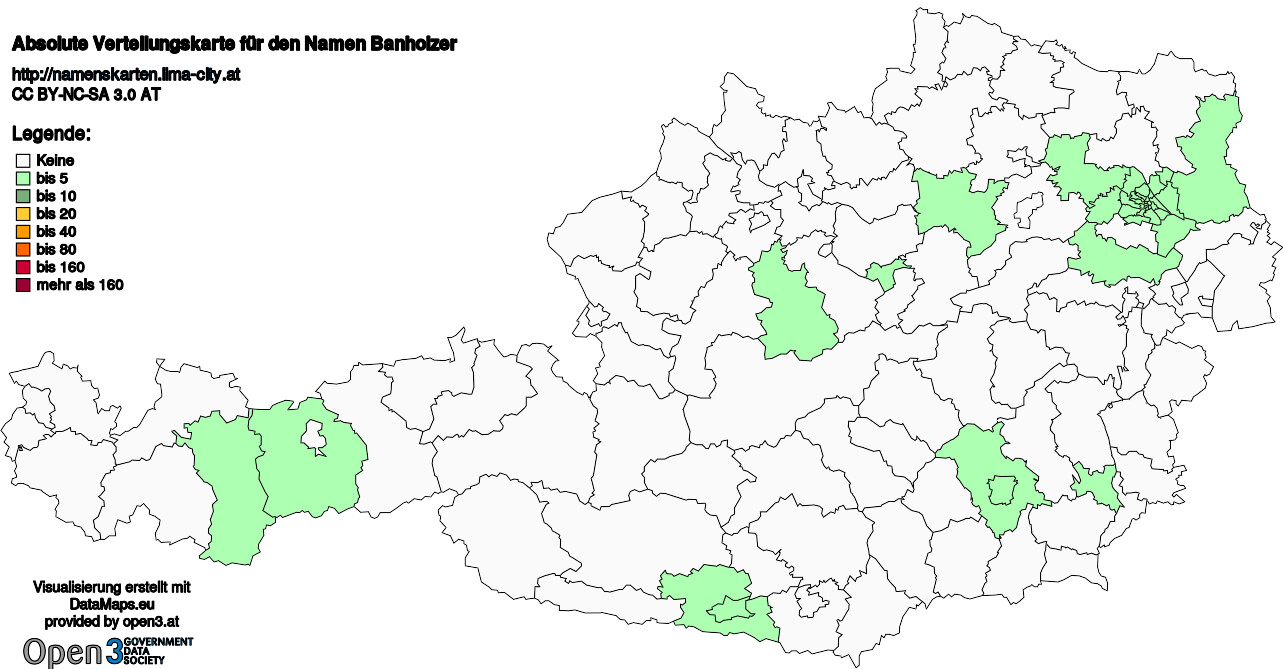 Absolute Verteilungskarten Nachnamen Banholzer