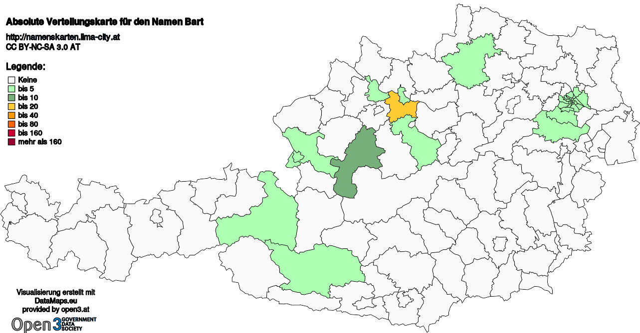 Absolute Verteilungskarten Nachnamen Bart