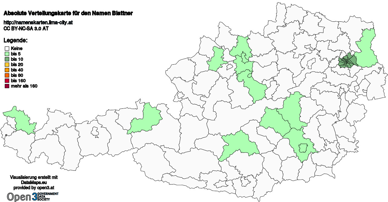 Absolute Verteilungskarten Nachnamen Blattner