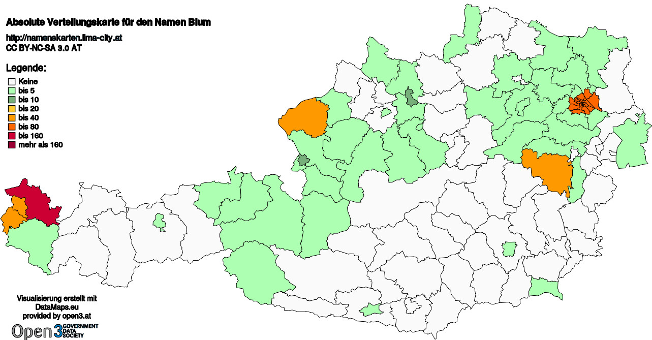 Absolute Verteilungskarten Nachnamen Blum