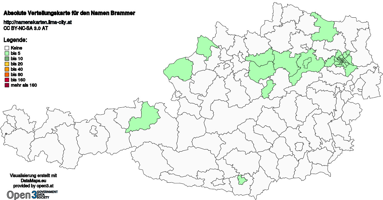 Absolute Verteilungskarten Nachnamen Brammer