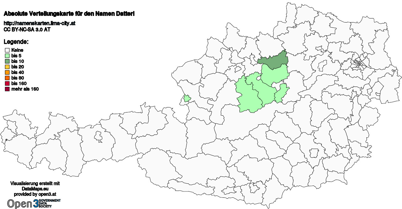 Absolute Verteilungskarten Nachnamen Datterl