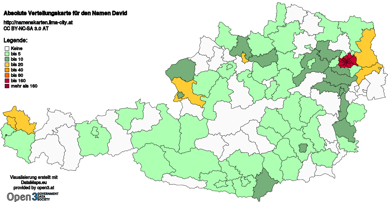Absolute Verteilungskarten Nachnamen David
