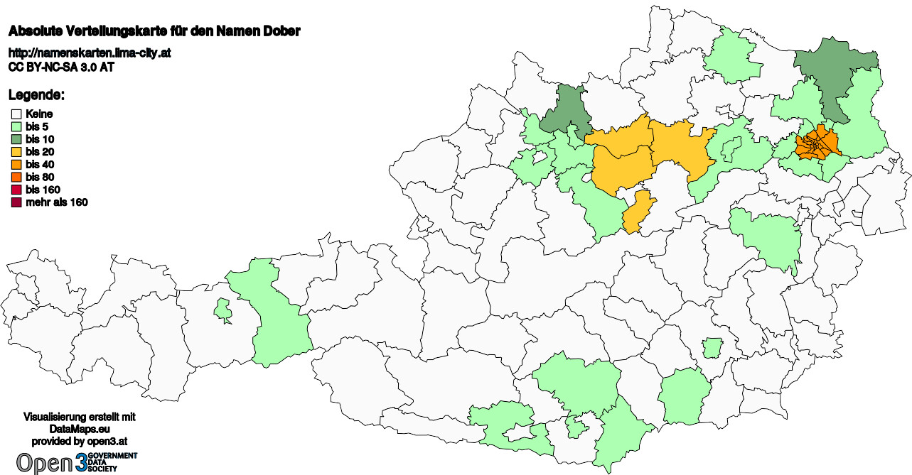 Absolute Verteilungskarten Nachnamen Dober