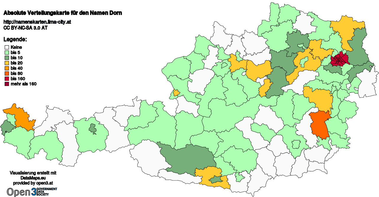 Absolute Verteilungskarten Nachnamen Dorn