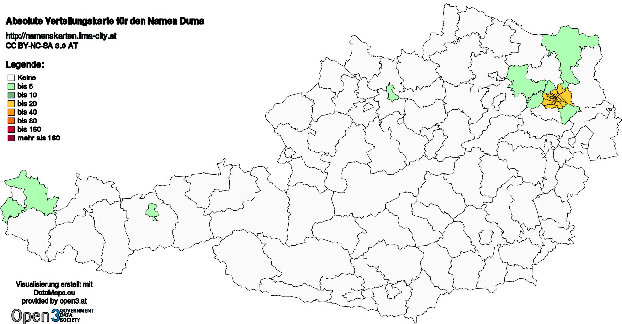 Absolute Verteilungskarten Nachnamen Duma