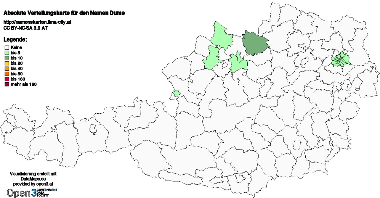 Absolute Verteilungskarten Nachnamen Dums