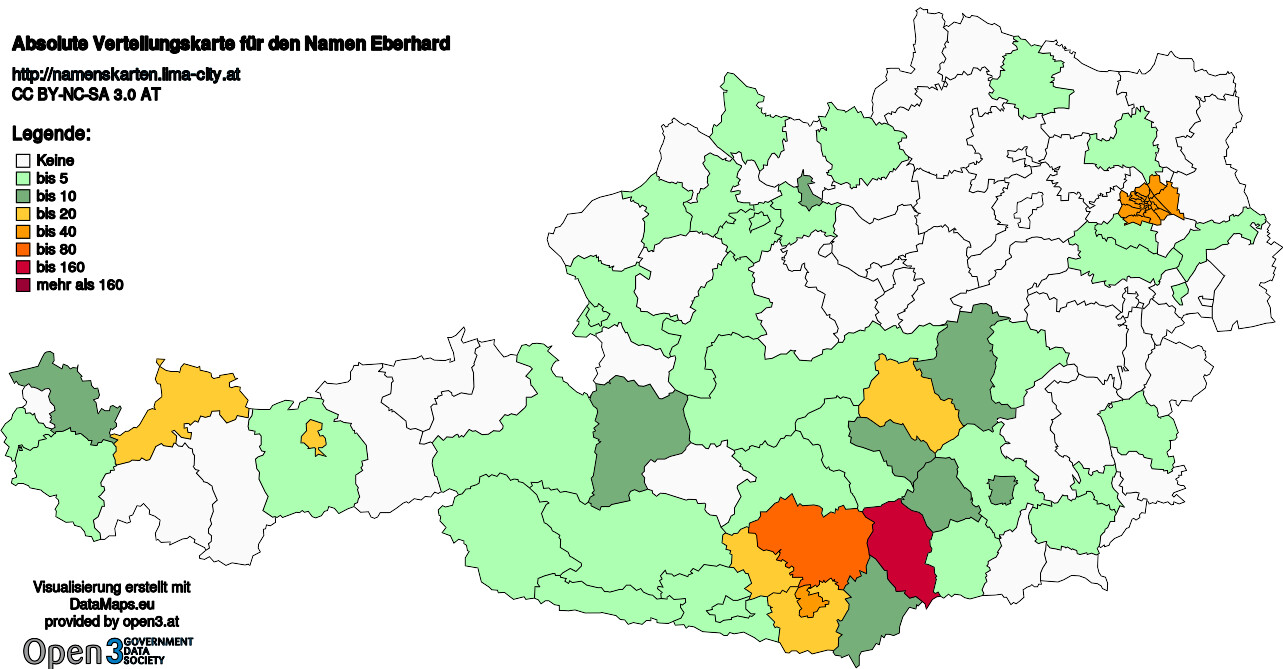 Absolute Verteilungskarten Nachnamen Eberhard