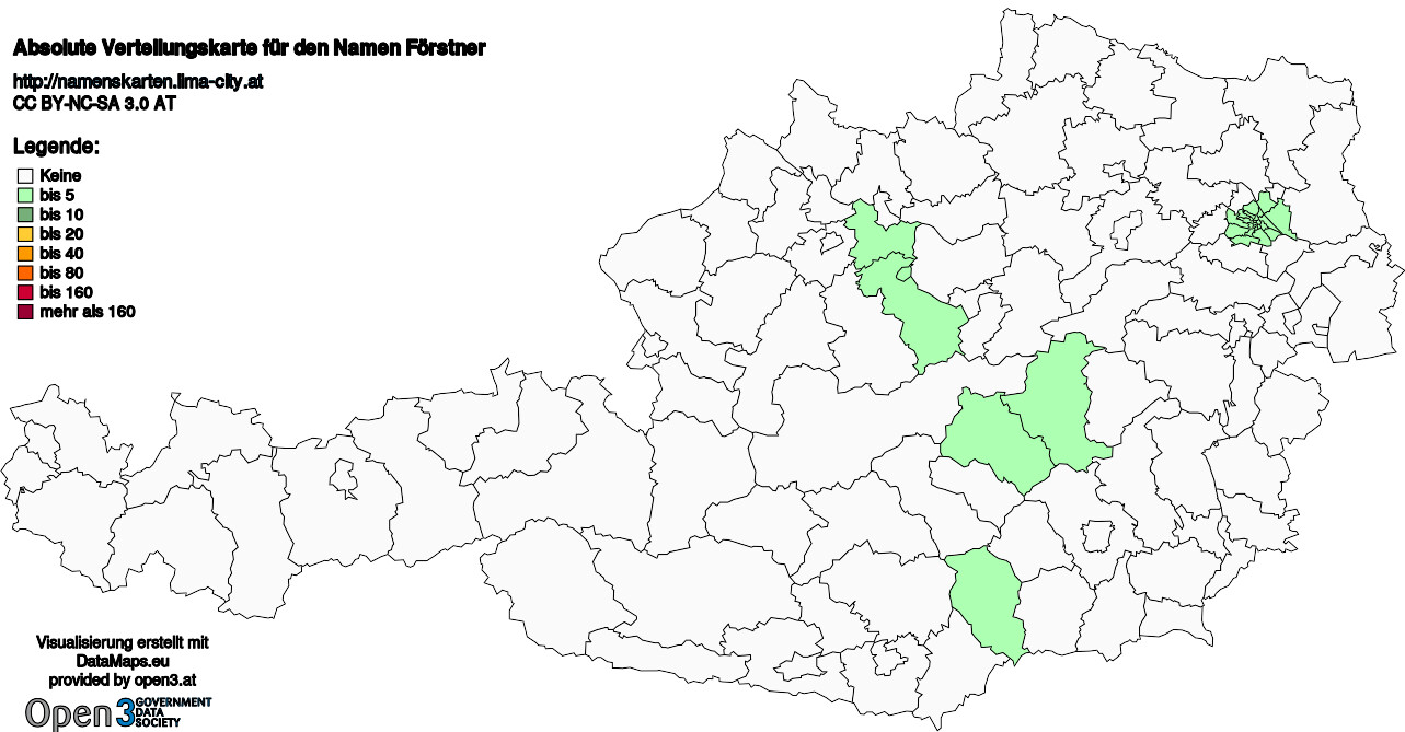 Absolute Verteilungskarten Nachnamen Förstner