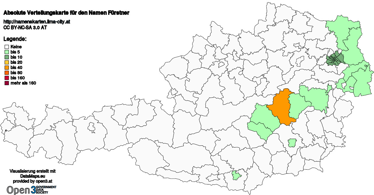 Absolute Verteilungskarten Nachnamen Fürstner