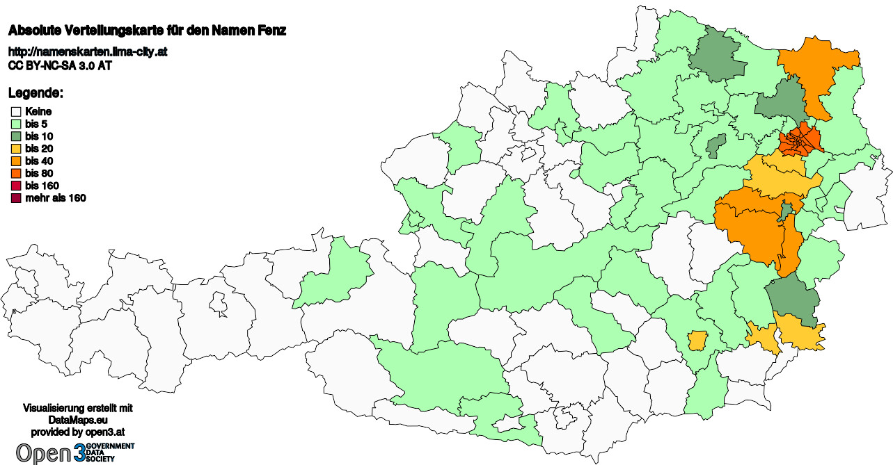 Absolute Verteilungskarten Nachnamen Fenz