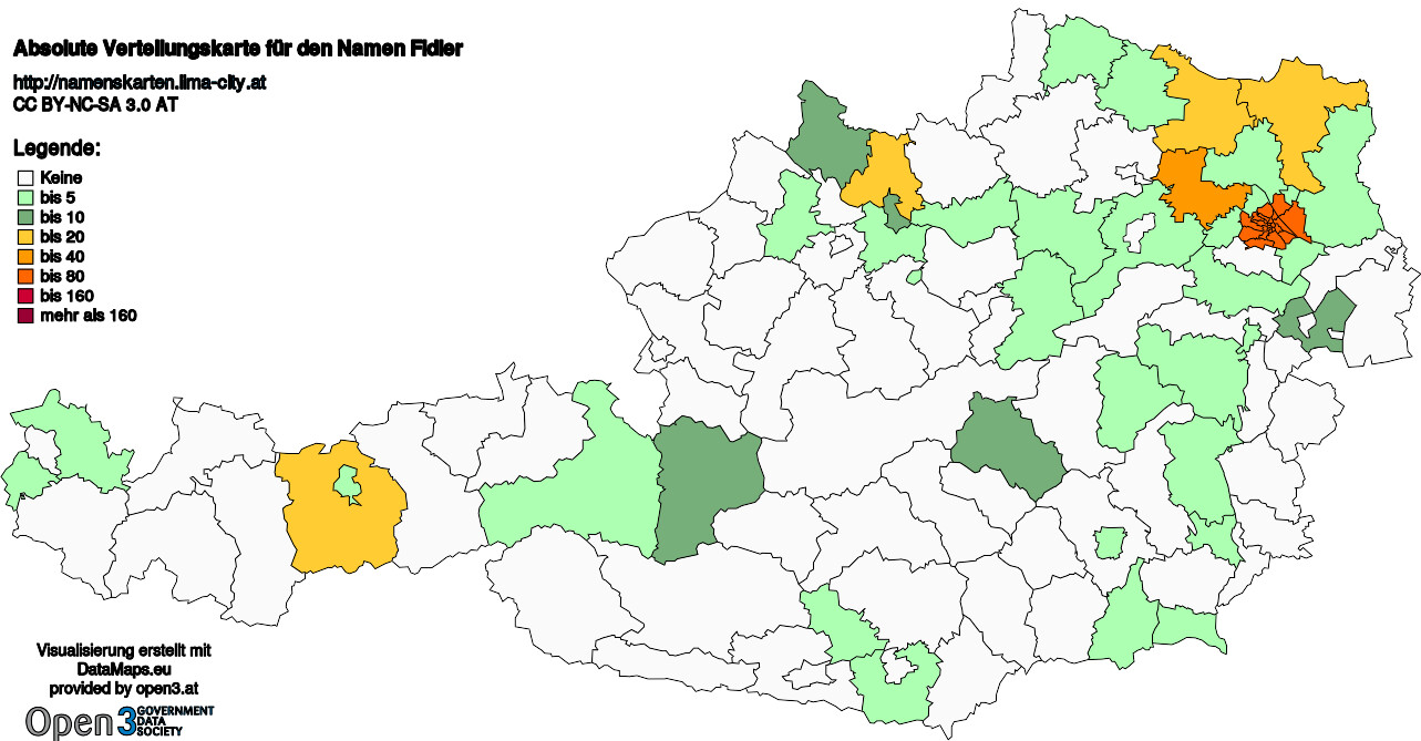 Absolute Verteilungskarten Nachnamen Fidler