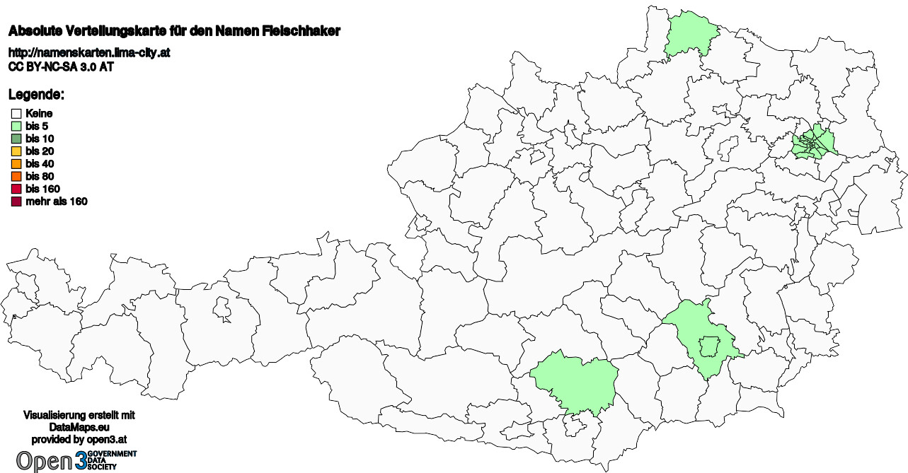 Absolute Verteilungskarten Nachnamen Fleischhaker