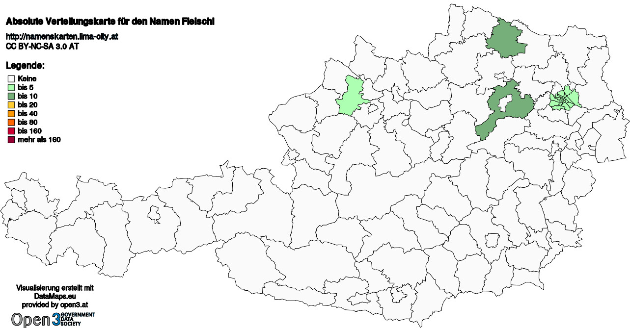 Absolute Verteilungskarten Nachnamen Fleischl
