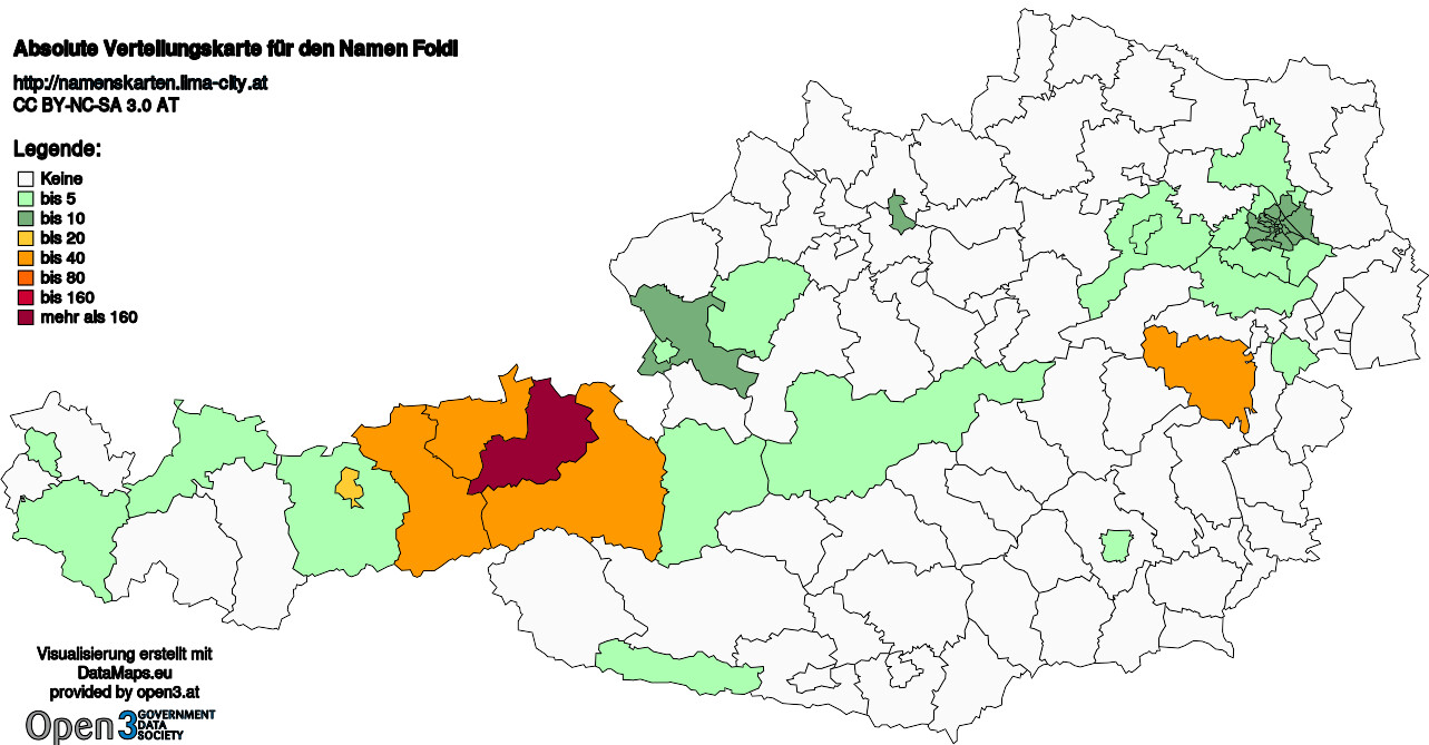 Absolute Verteilungskarten Nachnamen Foidl