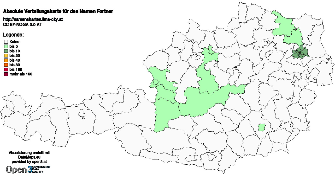 Absolute Verteilungskarten Nachnamen Fortner