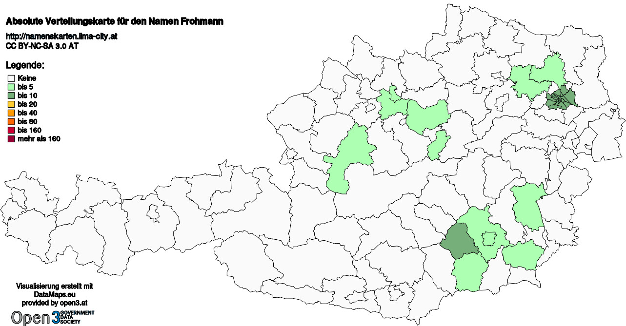 Absolute Verteilungskarten Nachnamen Frohmann