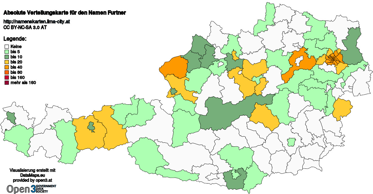 Absolute Verteilungskarten Nachnamen Furtner