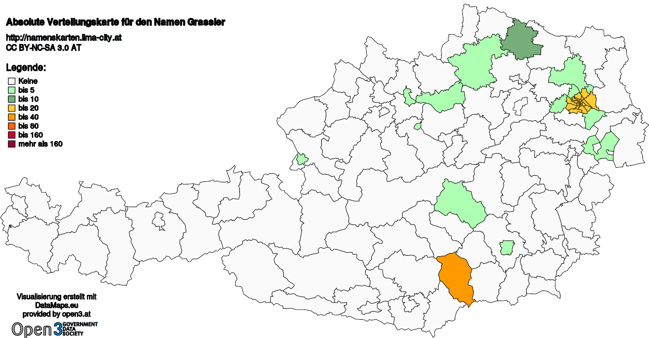 Absolute Verteilungskarten Nachnamen Grassler