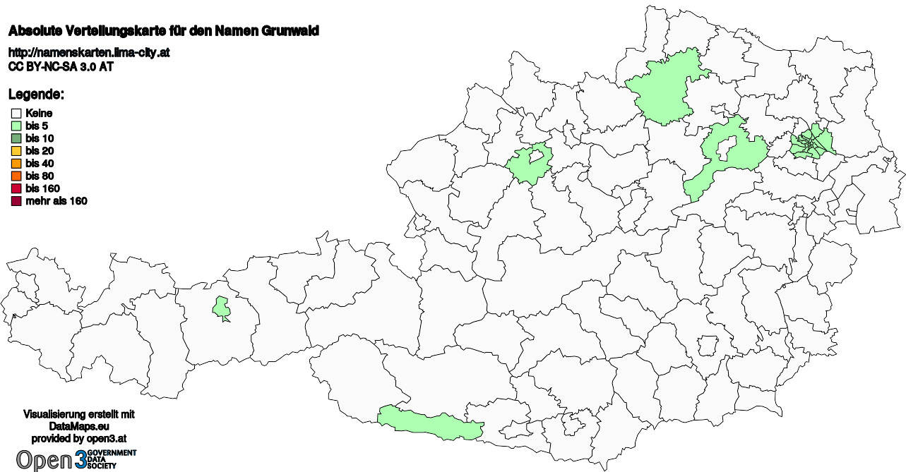 Absolute Verteilungskarten Nachnamen Grunwald