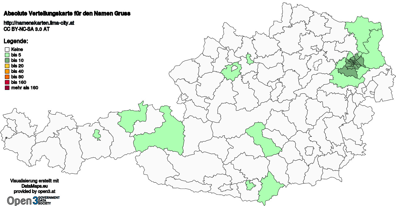 Absolute Verteilungskarten Nachnamen Gruss