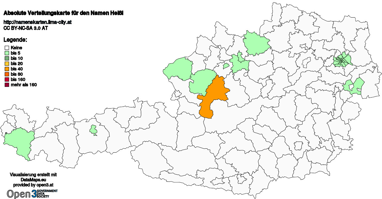 Absolute Verteilungskarten Nachnamen Heißl